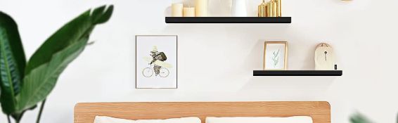 2 x RUNACC High Quality Floating Black Shelves RRP £29.99