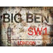 Big Ben Retro- Iconic London Street Signs