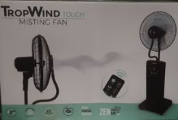 TROPWIND TOUCH - Swing misting Fan with remote control. Low energy use. Brand new.