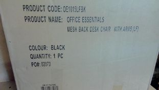 Office essentials black mesh chair with arms customer returns unchecked