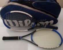 Wilson Team Tennis Bag and 2 x Dunlop I-Zone 5 Tennis Rackets