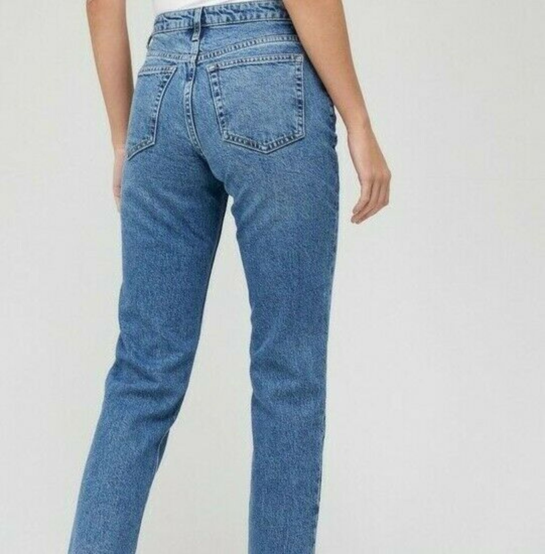 V By Very Premium High Waist Straight Jean - Mid Wash - Image 4 of 4