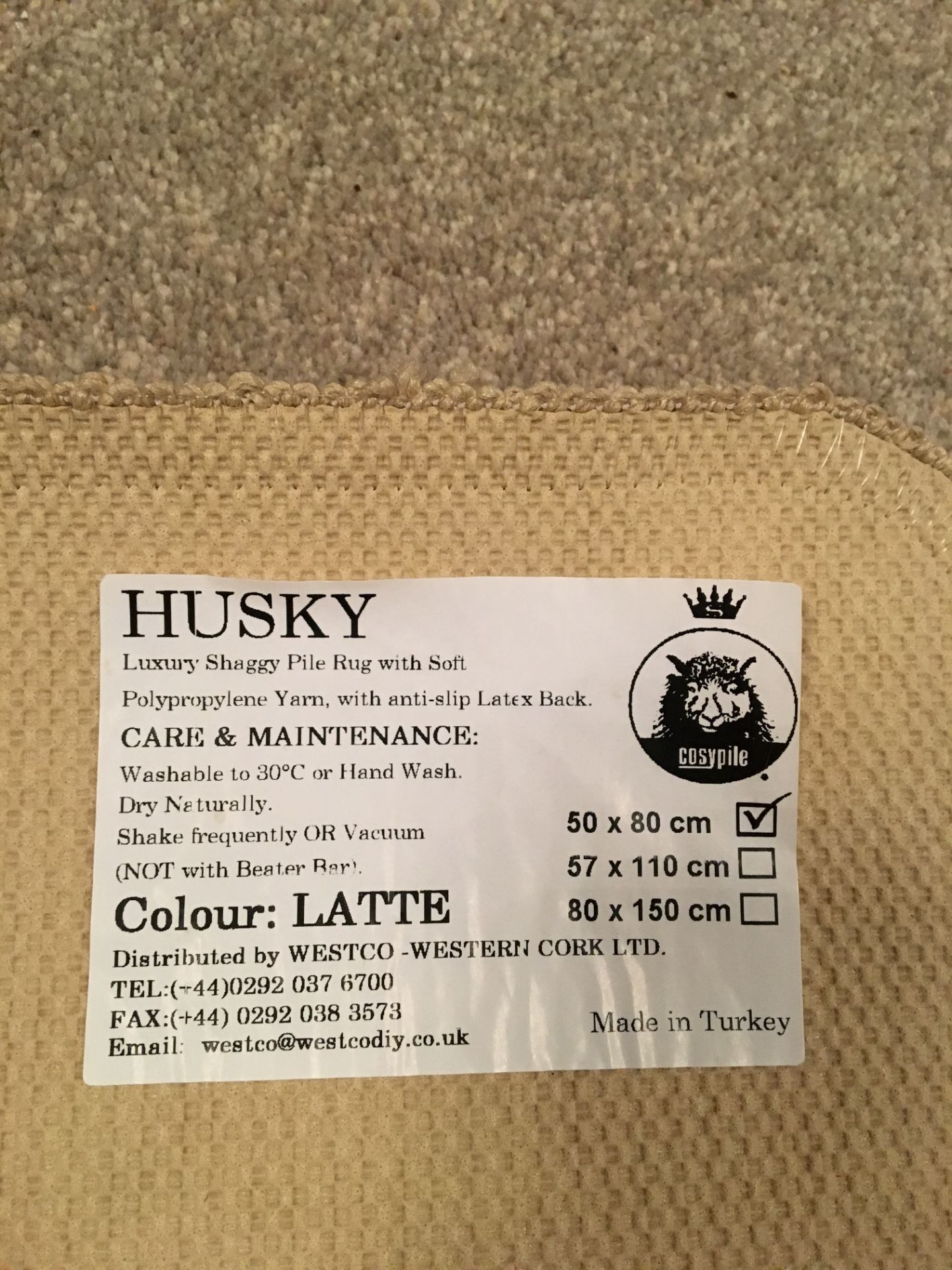 Husky Luxury Shaggy Pile Rugs - Qty 30 (1 box) - Image 3 of 3