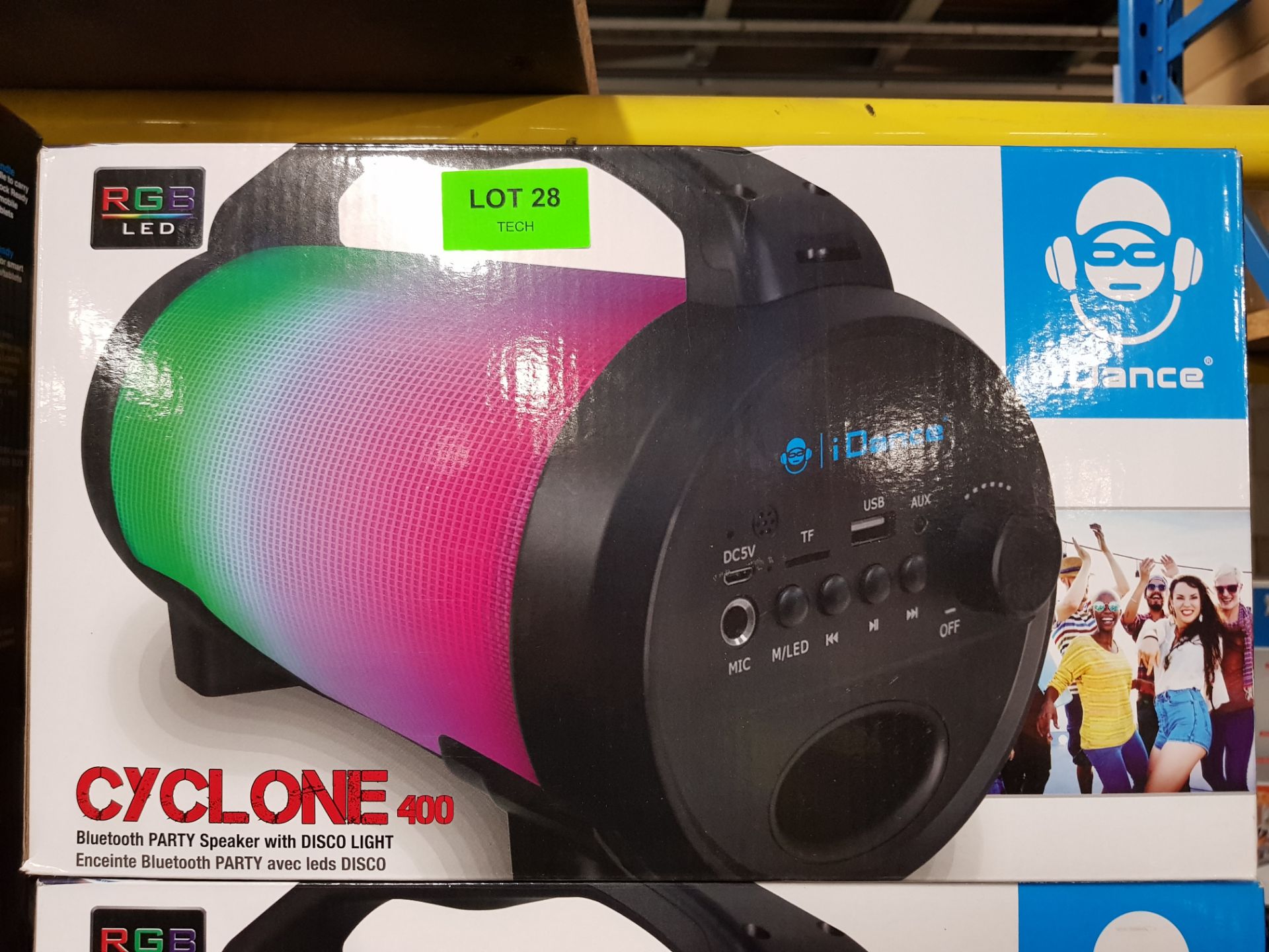 (8A) Lot RRP £30. 3x iDance Cyclone 400 Bluetooth Party Speaker With Disco Light RRP £30 Each. (Uni - Image 4 of 4