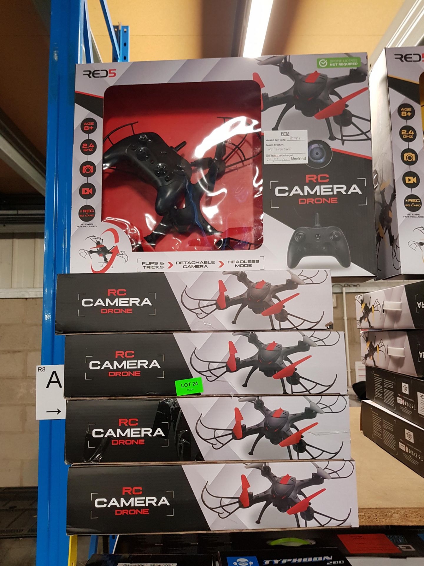 (8A) Lot RRP £225. 5x Red 5 Remote Control Camera Drone Red RRP £45 Each. (Units Have Return To Man - Image 4 of 5
