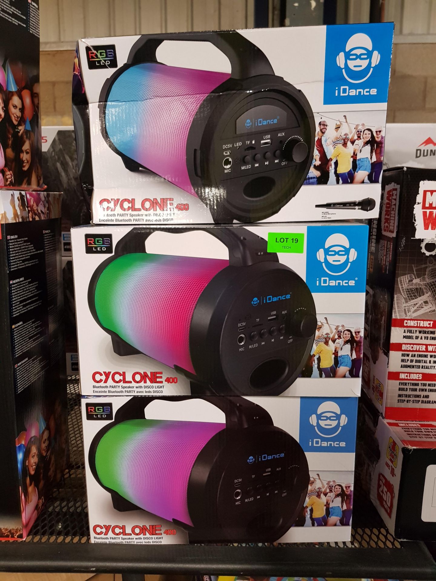 (R8) Lot RRP £90. 3x iDance Cyclone 400 Bluetooth Party Speaker With Disco Light RRP £30 Each. (Uni - Image 2 of 3