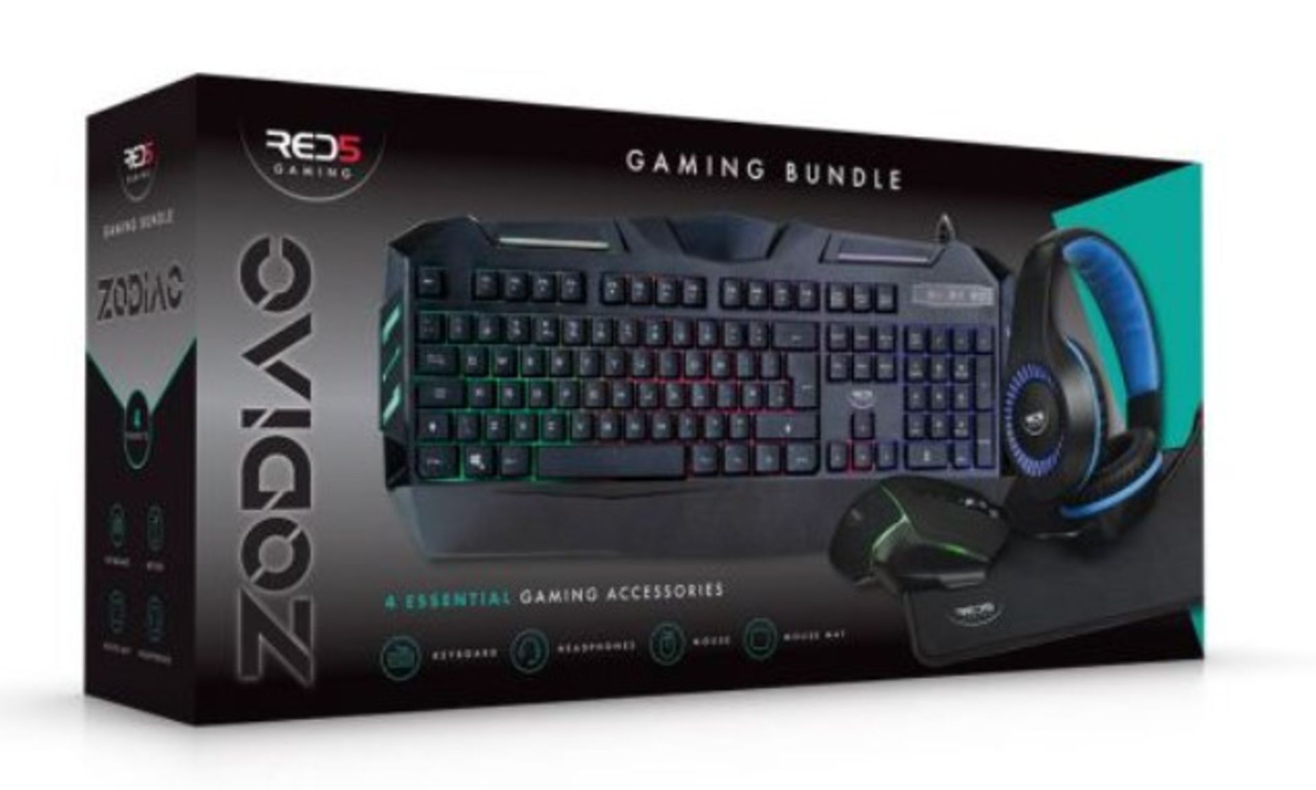 (8B) Lot RRP £176.99. 5x Red 5 Items. 2x Zodiac Gaming Bundle RRP £45 Each. 1x Nova Gaming Microph