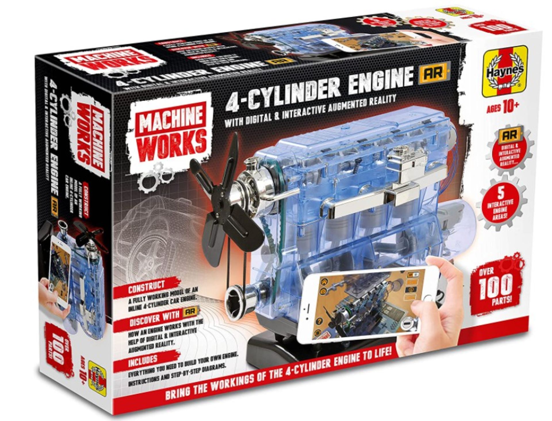 (8B) Lot RRP £80. 2x Machine Works Items. 1x 4 Cylinder Engine AR With Digital & Interactive Augmen