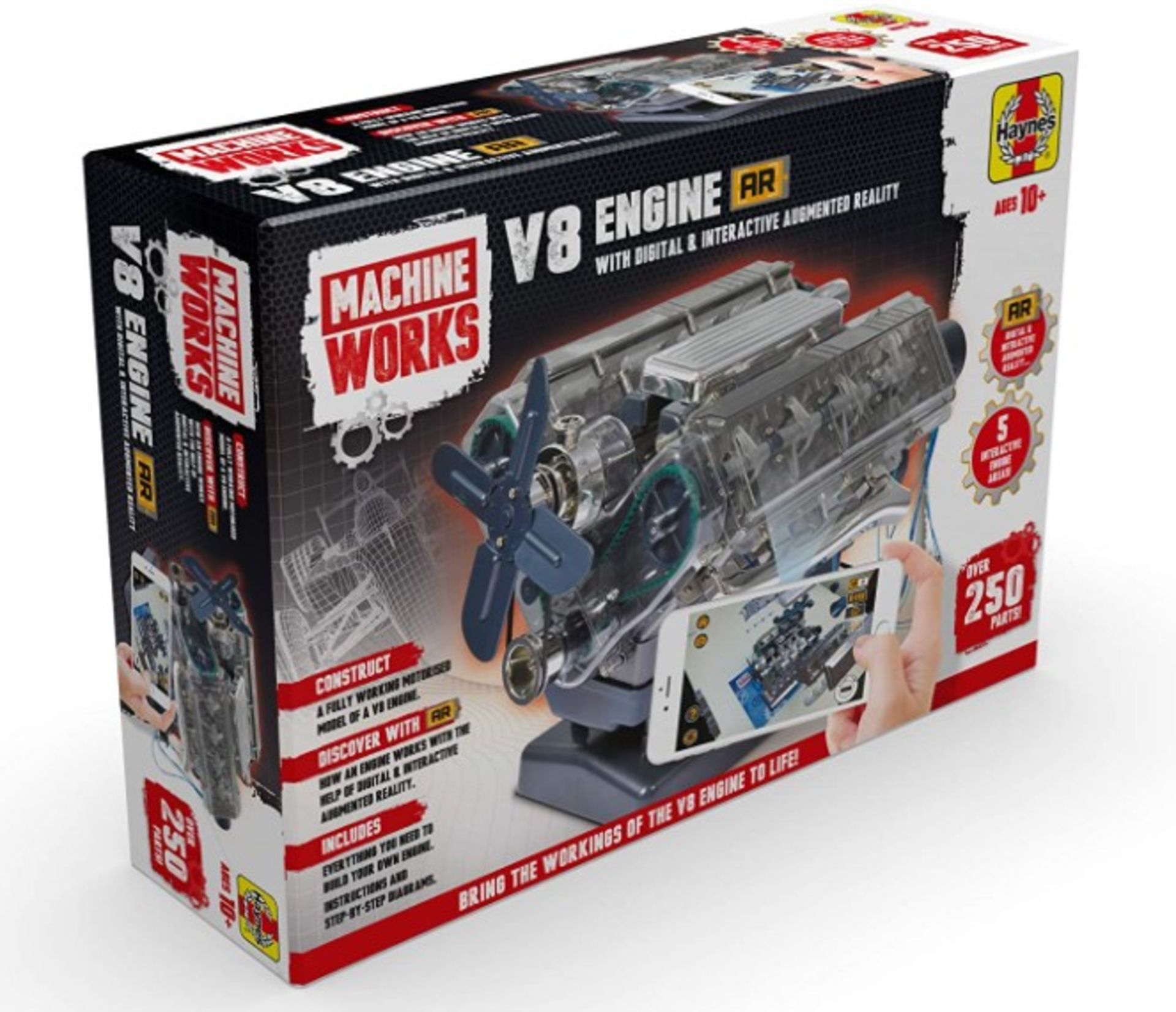 (9G) Lot RRP £130. 5x Items. 1x Machine Works V8 Engine AR RRP £40. 1x STEM 12 in 1 Solar Hydrauli