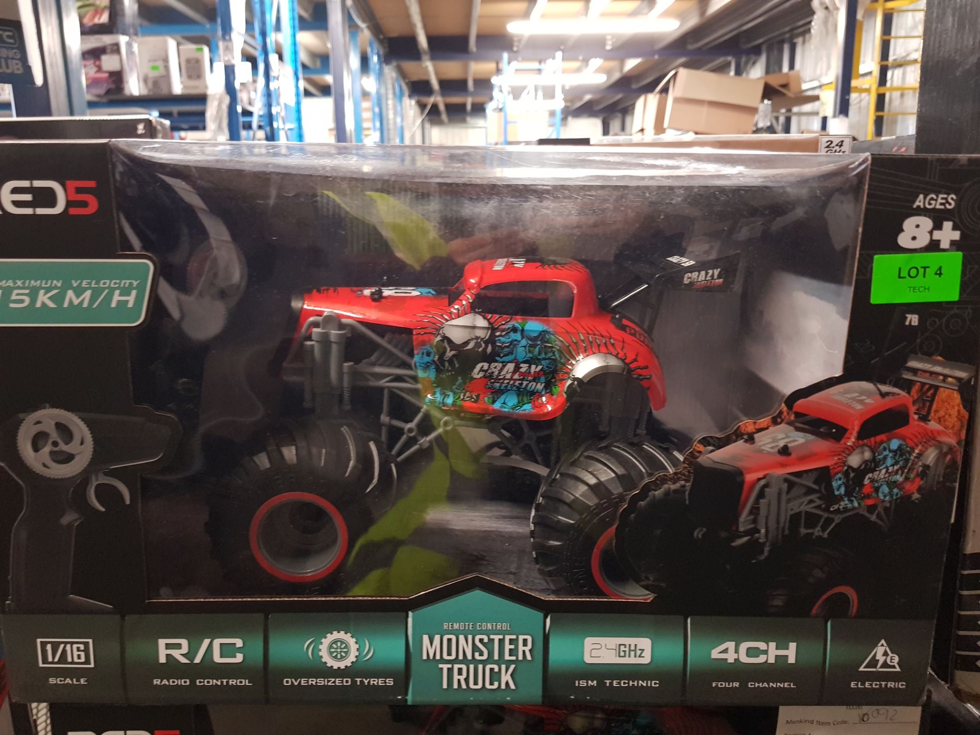 (R8) Lot RRP £79. 2x Red 5 Remote Control Monster Truck Red RRP £39.50 Each. (Units Have Return To - Image 6 of 6