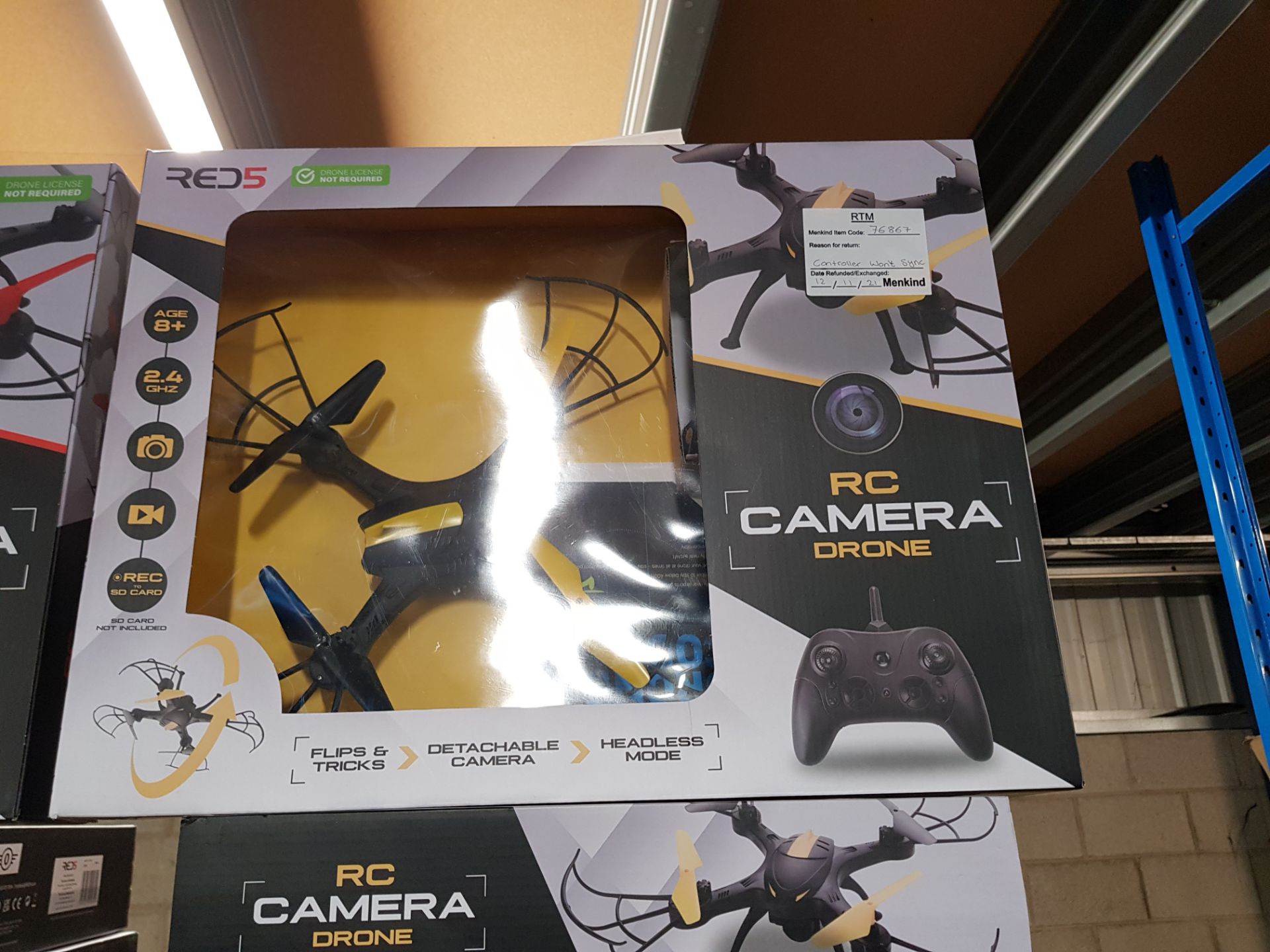 (8A) Lot RRP £225. 5x Red 5 Remote Control Camera Drone Yellow RRP £45 Each. (Units Have Return To - Image 6 of 6