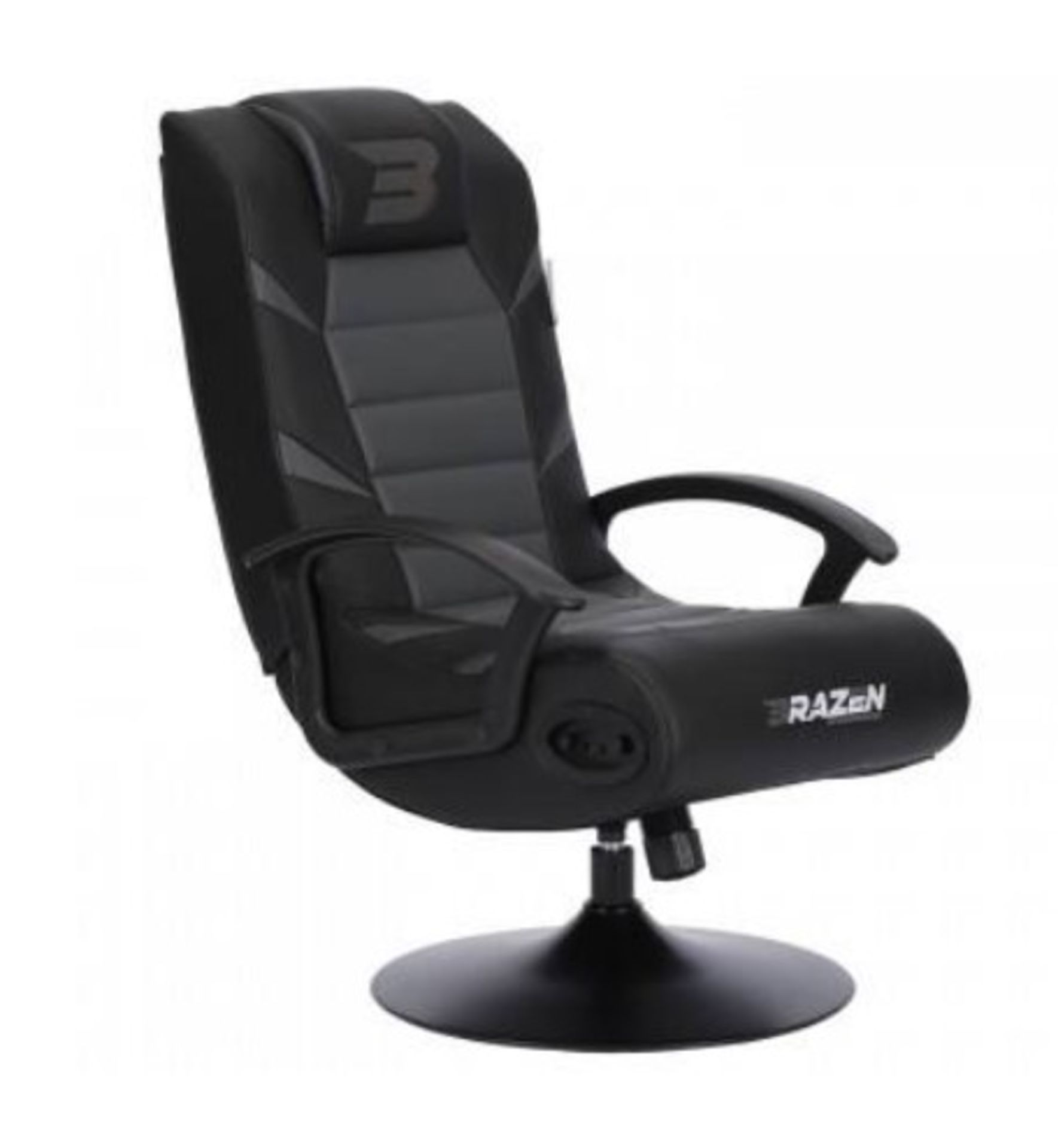 RRP £139. Brazen Fusion Bluetooth Surround Sound Gaming Chair (Black / Grey). Truly Immersive Gamin