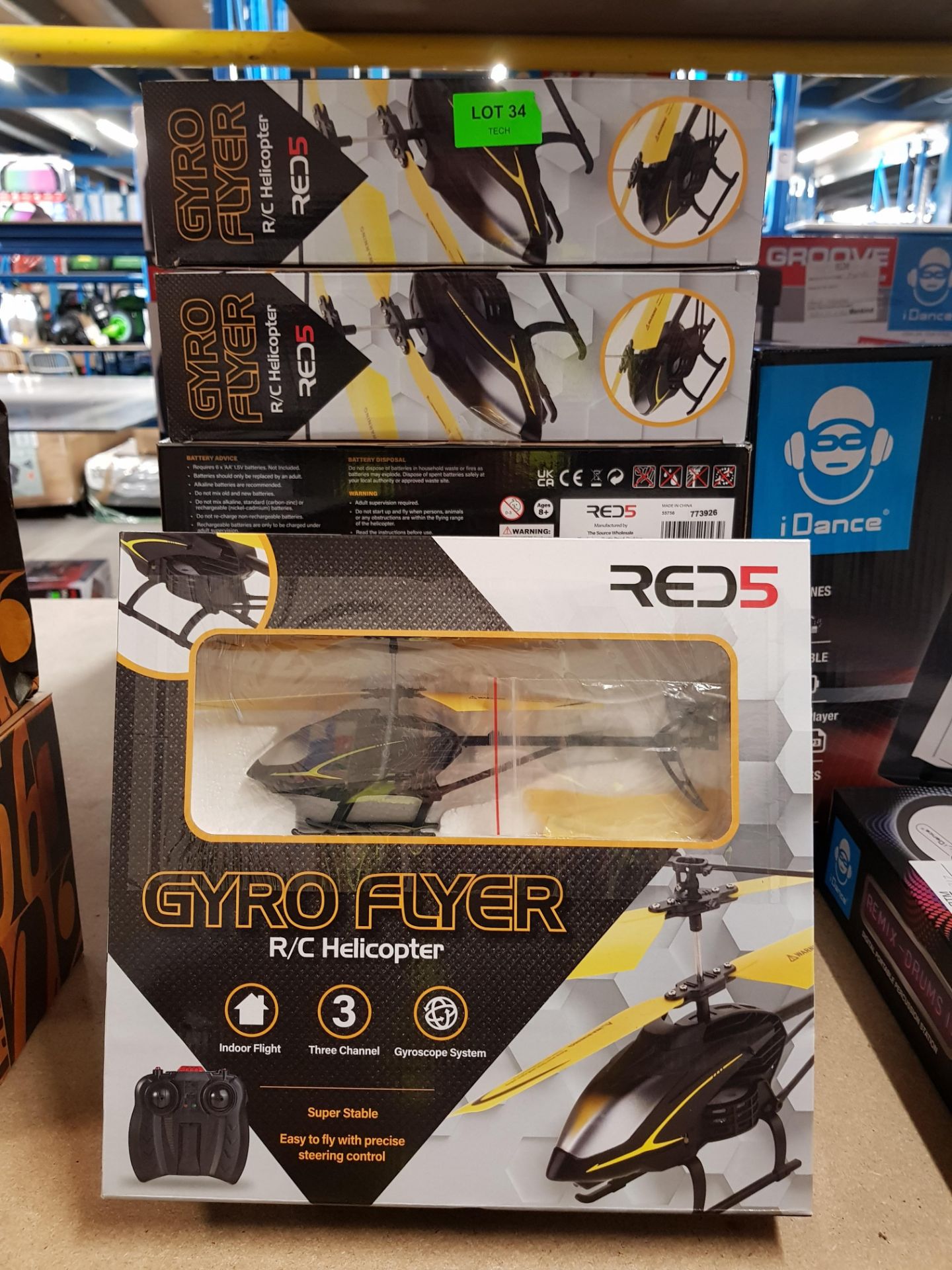 (8H) Lot RRP £175. 7x Red 5 Gyro Flyer Remote Control Helicopter RRP £25 Each. (Units Have Return - Image 4 of 4