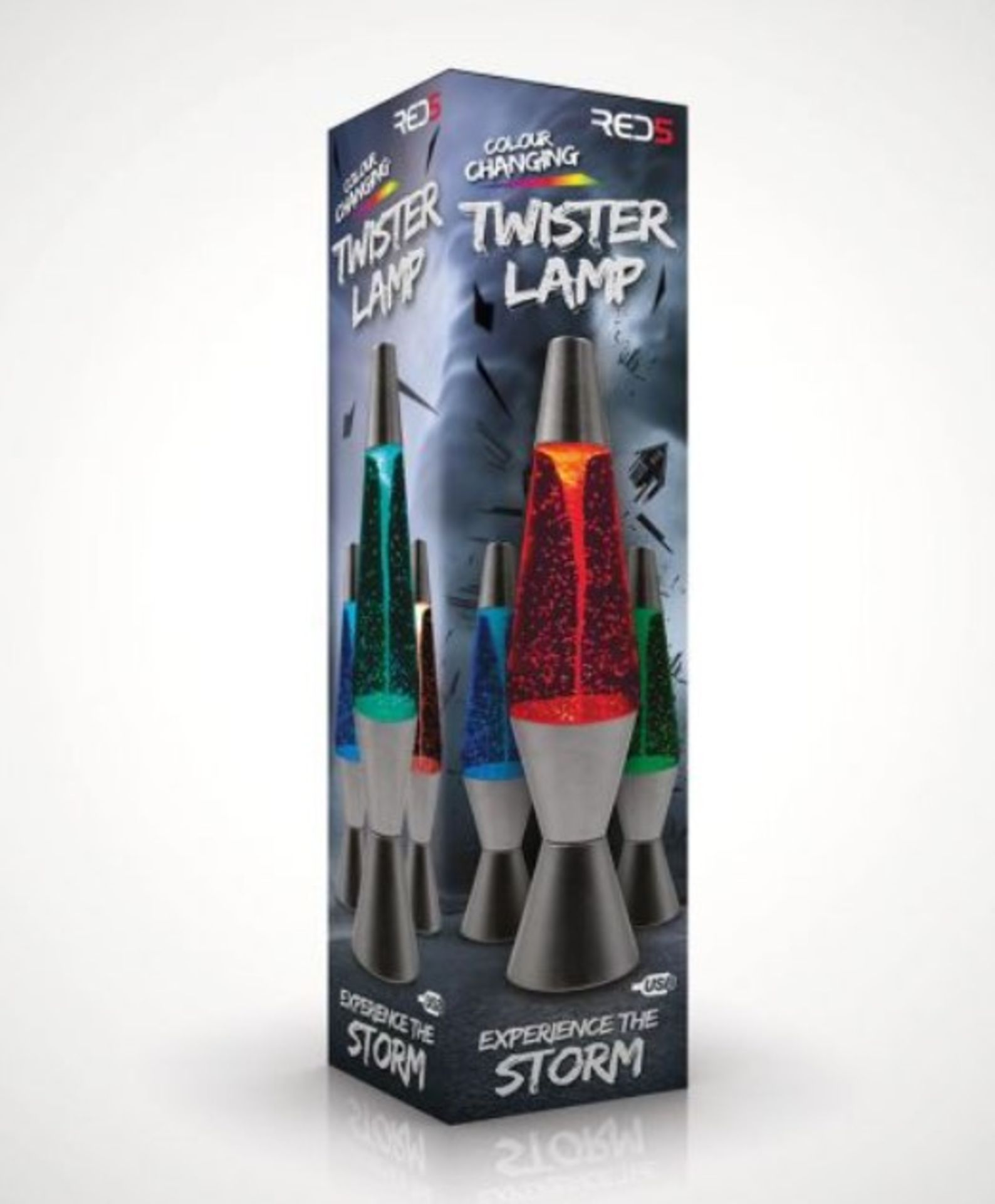 (9F) Lot RRP £306. 17x Red 5 Colour Changing Twister Lamp RRP £18 Each. (Units Have Return To Manu