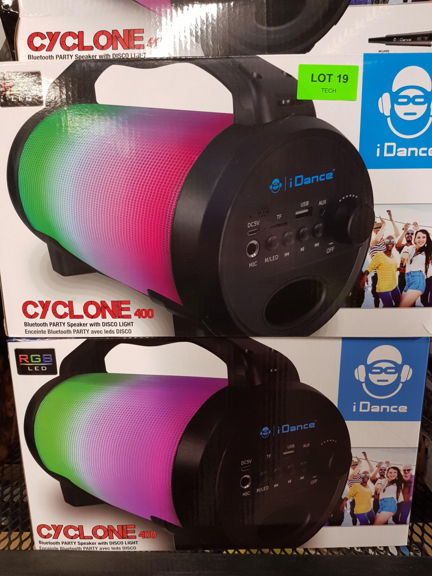 (R8) Lot RRP £90. 3x iDance Cyclone 400 Bluetooth Party Speaker With Disco Light RRP £30 Each. (Uni - Image 3 of 3