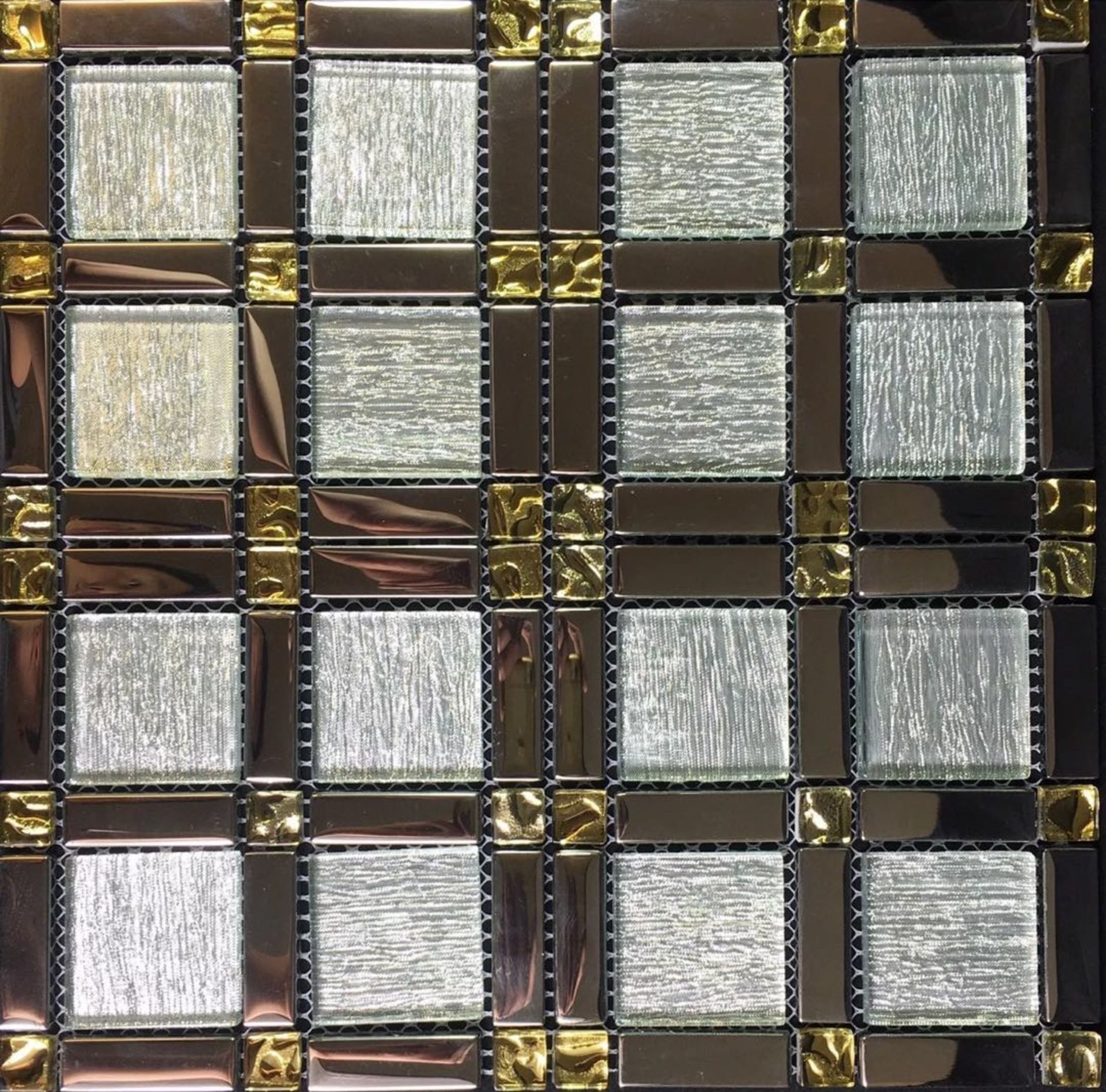 2 Square Metres - High Quality Glass/Stainless Steel Mosaic Tiles