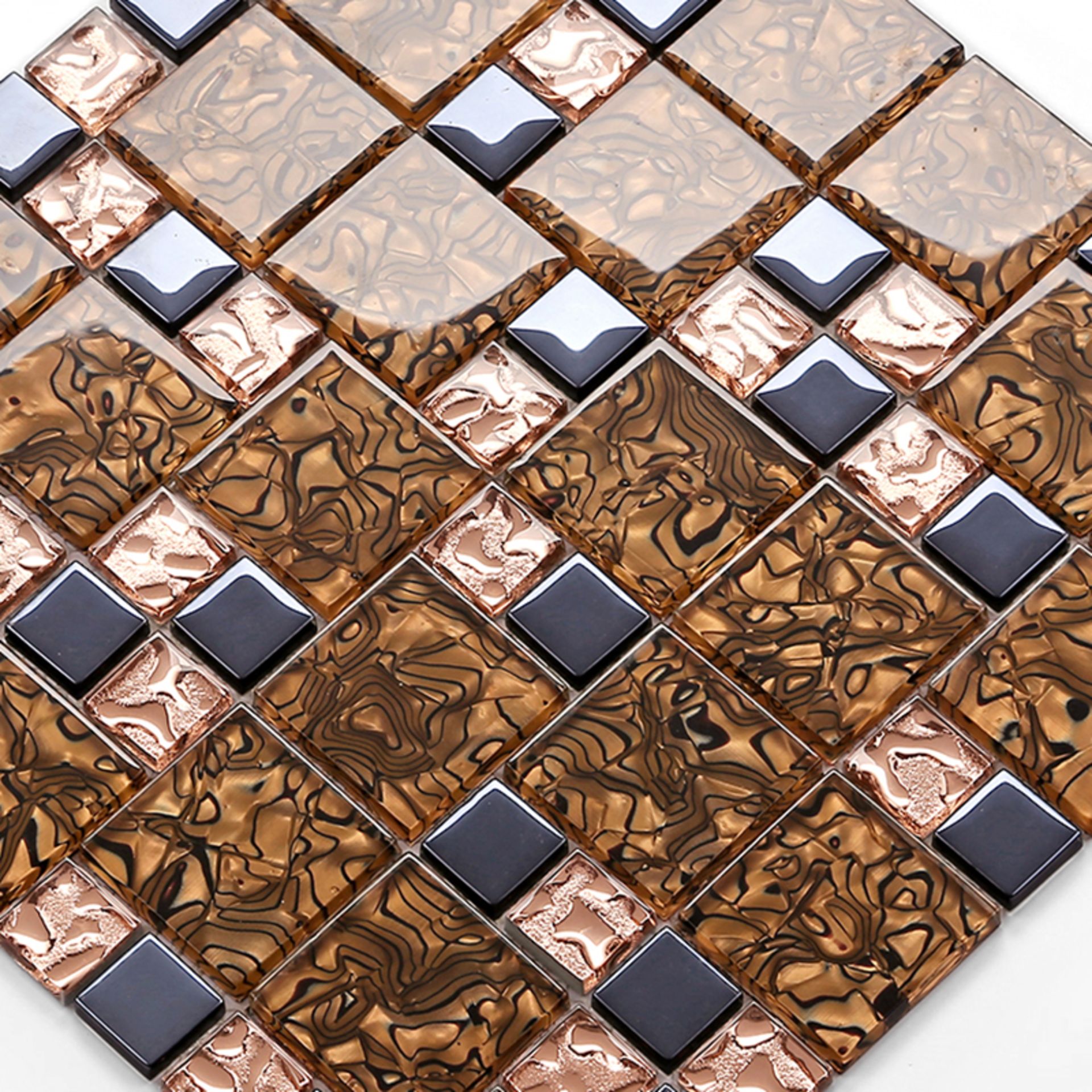 2 Square Metres - High Quality Glass/Stainless Steel Mosaic Tiles