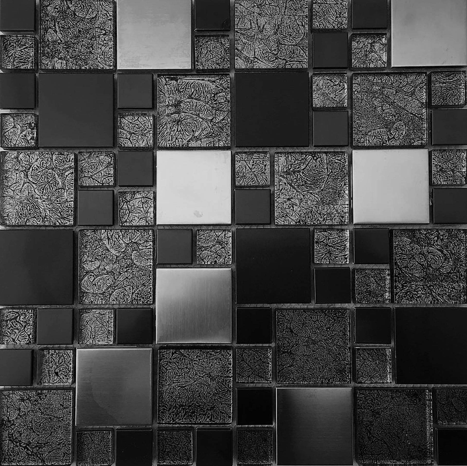 2 Square Metres - High Quality Glass/Stainless Steel Mosaic Tiles