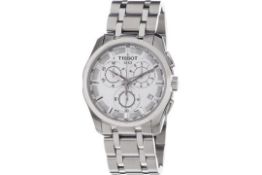 Tissot Men's Couturier 41mm Steel Bracelet & Case Quartz White Dial Chrono Watch