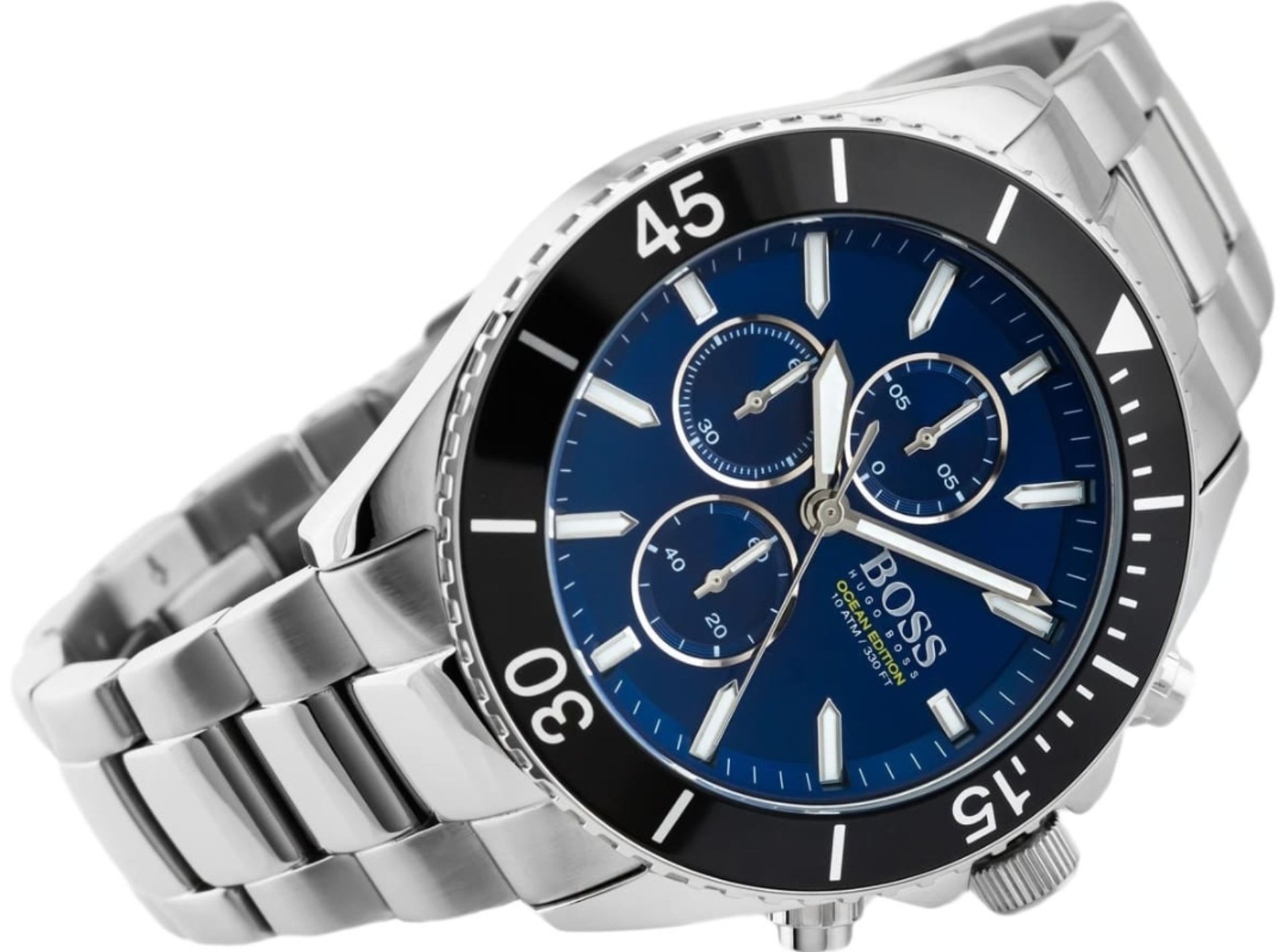 Hugo Boss 1513704 Men's Ocean Edition Blue Dial Silver Bracelet Chronograph Watch - Image 6 of 7