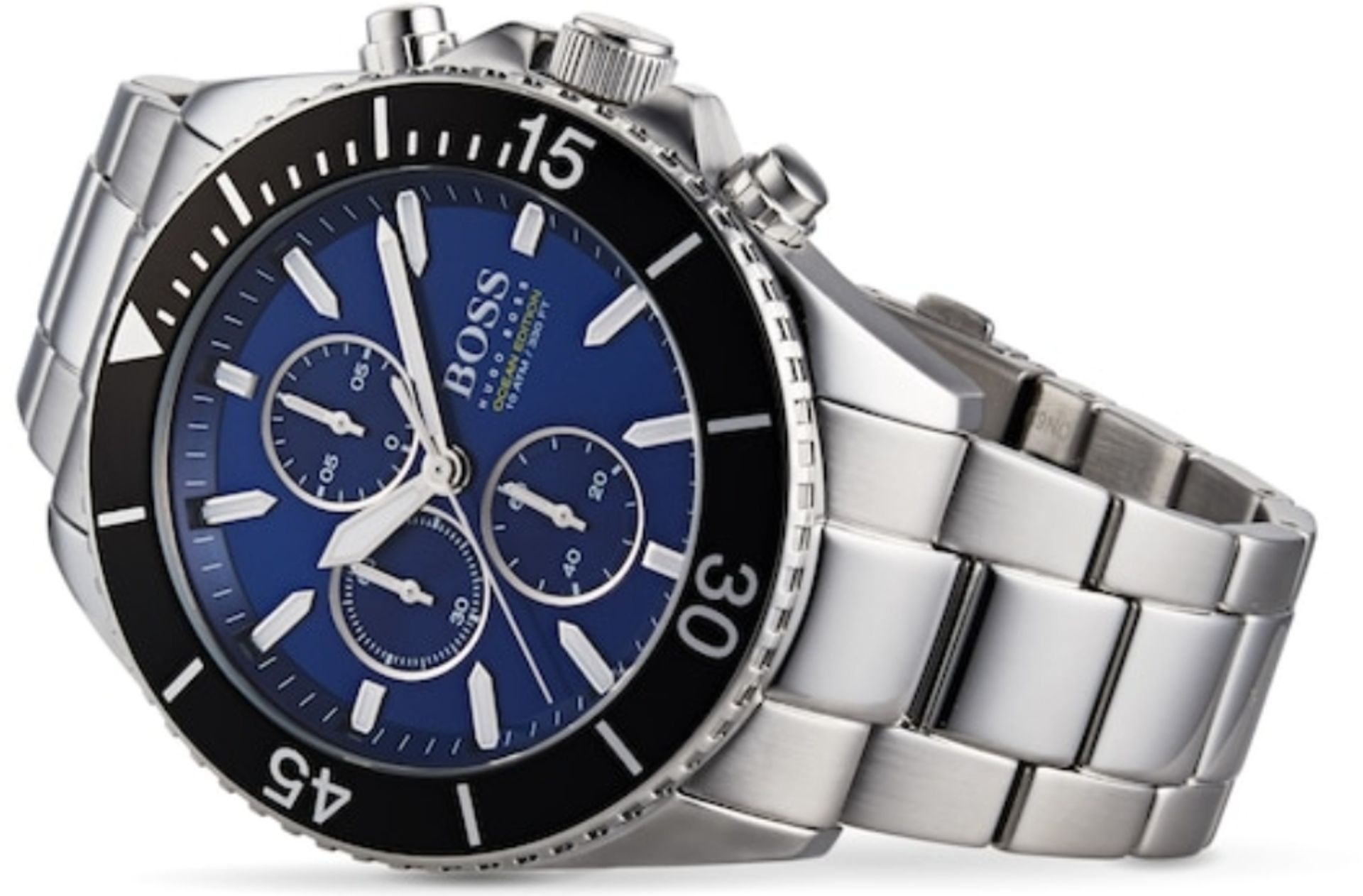 Hugo Boss 1513704 Men's Ocean Edition Blue Dial Silver Bracelet Chronograph Watch - Image 3 of 7