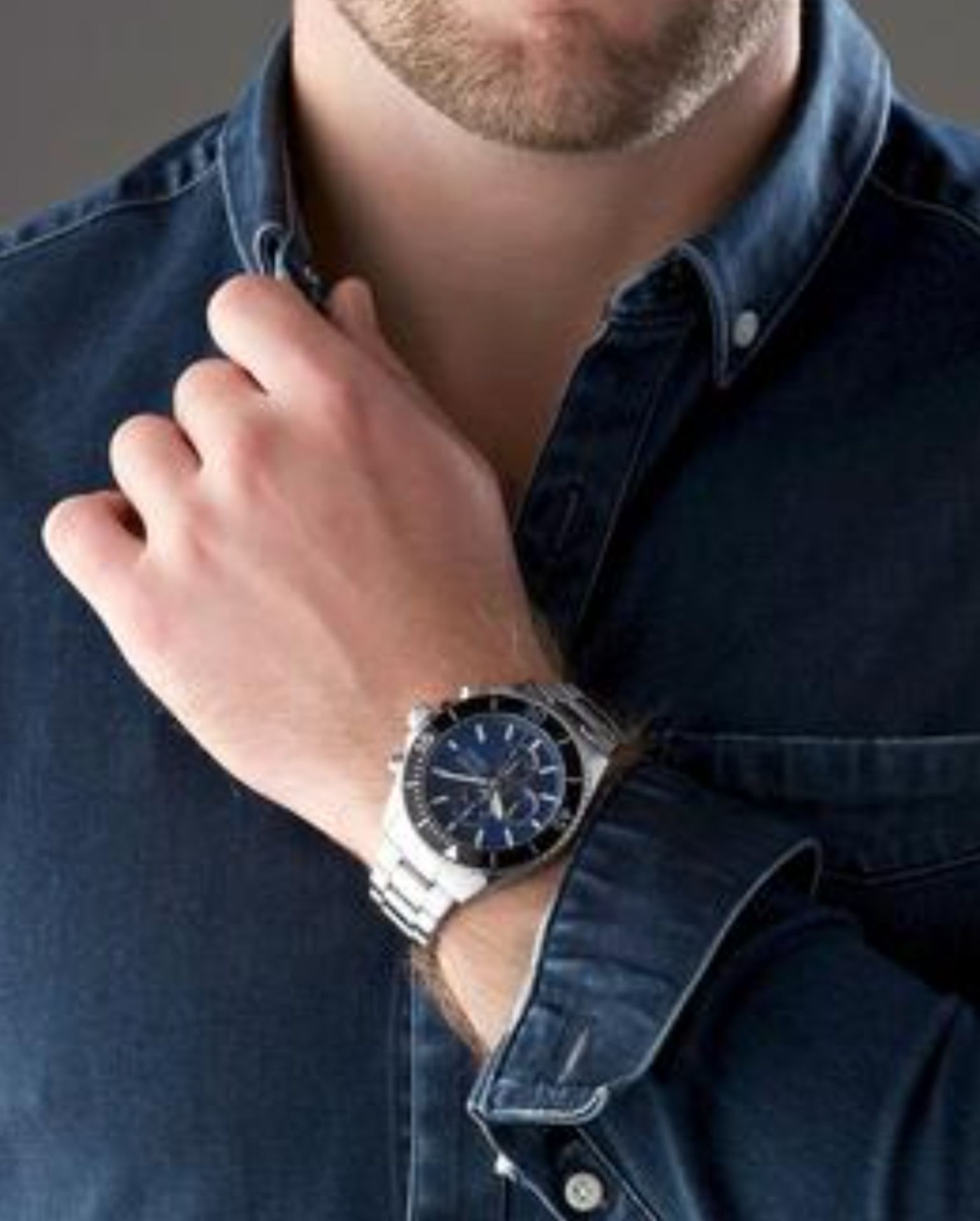Hugo Boss 1513704 Men's Ocean Edition Blue Dial Silver Bracelet Chronograph Watch - Image 4 of 7