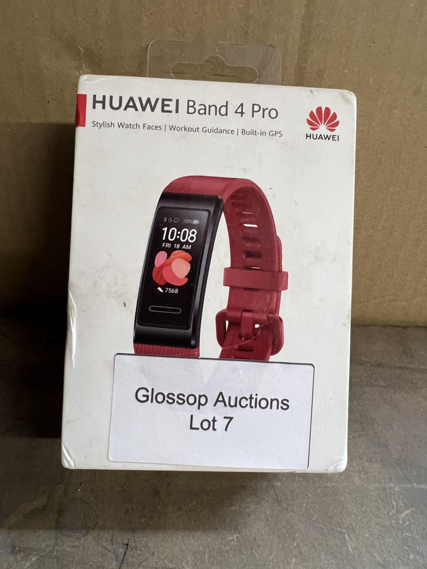 Huawei Band 4 Pro fitness activity tracker, black with red strap. RRP £69.99 - GRADE U