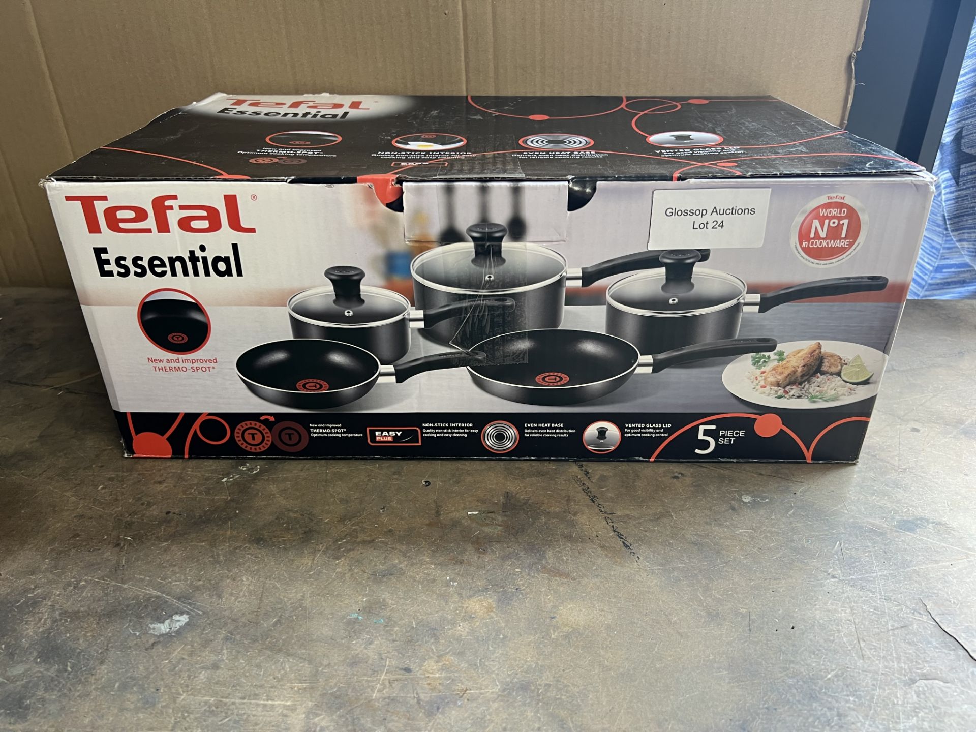 Tefal B372S544 5 Piece, Essential, Pots and Pans Set. RRP £78.00 - GRADE U