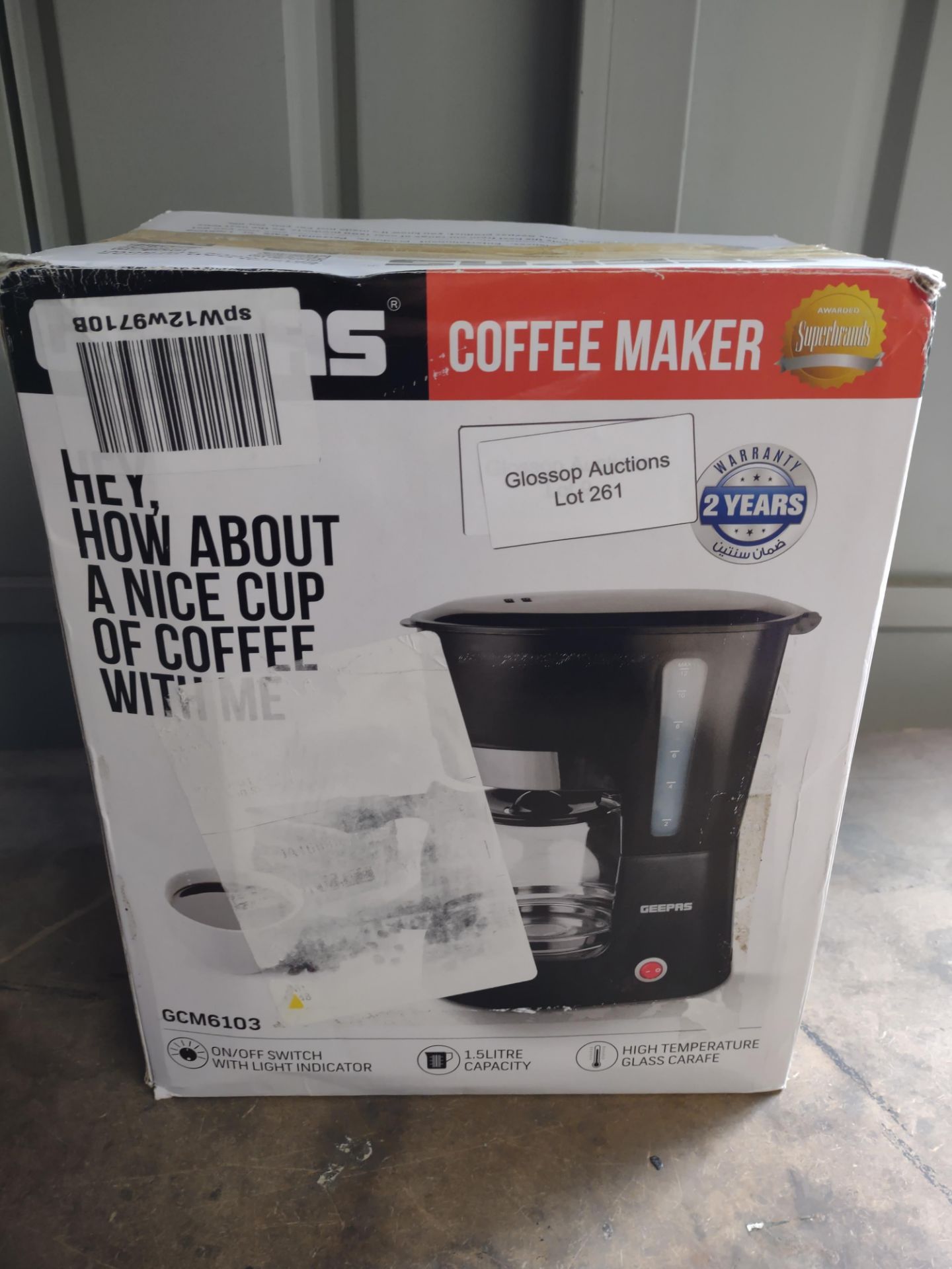 Geepas 1.5L Filter Coffee Machine 800W Coffee Maker. RRP £29.99 - GRADE U