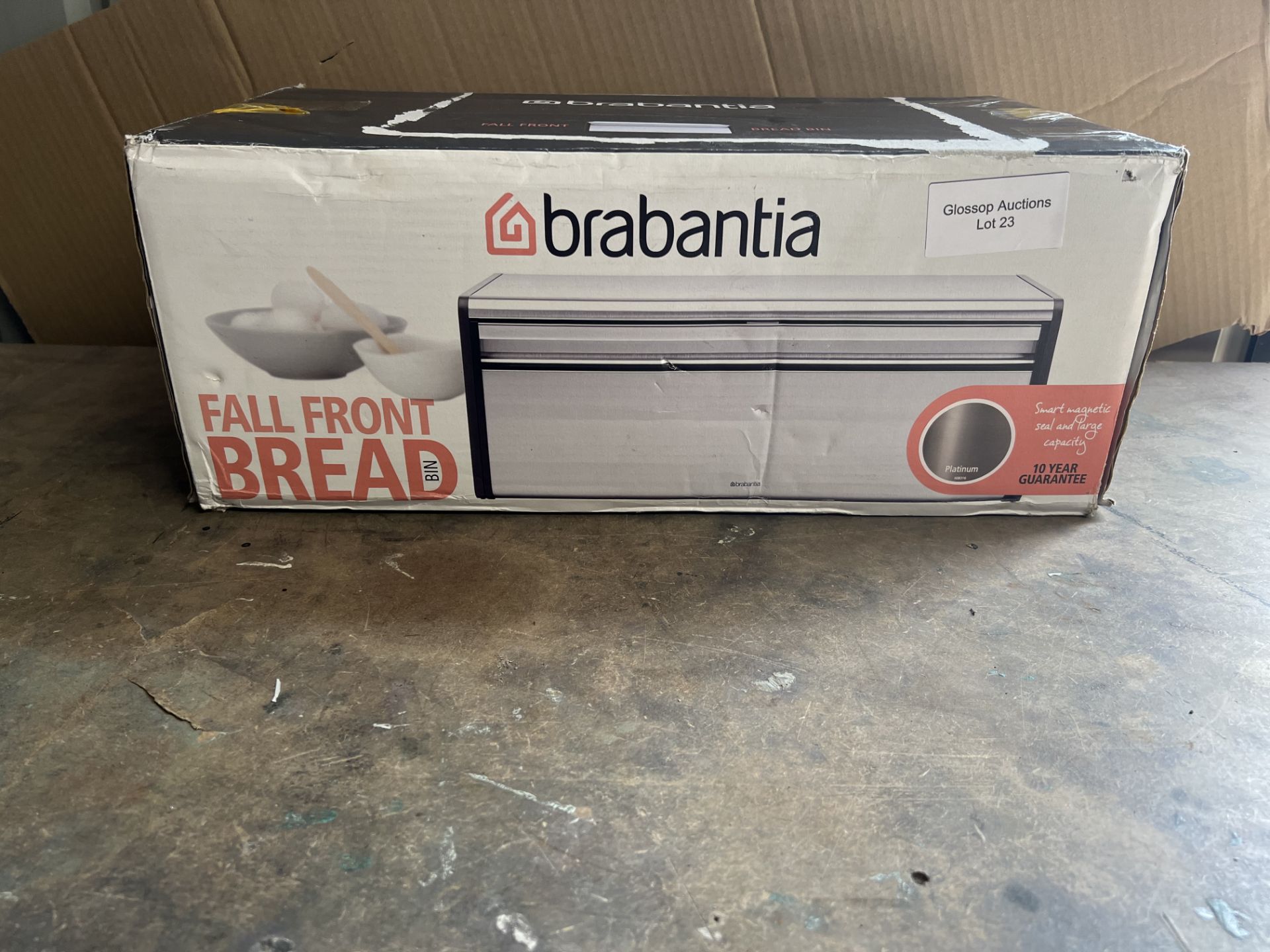 Brabantia Rectangular Fall Front Bread Bin. RRP £57.95 - GRADE U