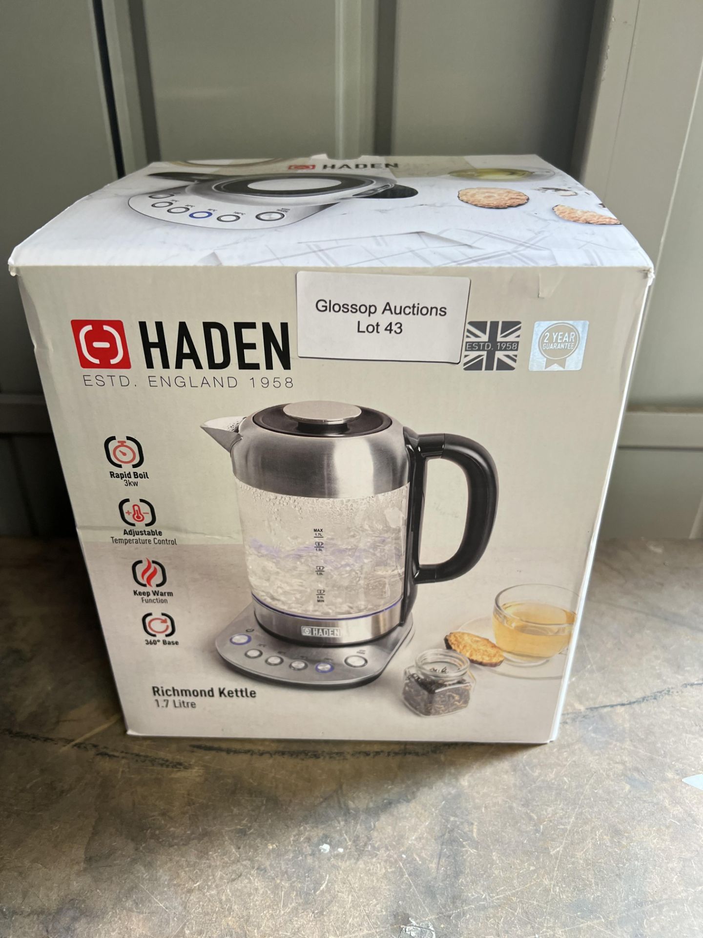 Haden 197207 Richmond 1.7L Variable Temperature Kettle - Stainless Steel. RRP £49.99 - GRADE U