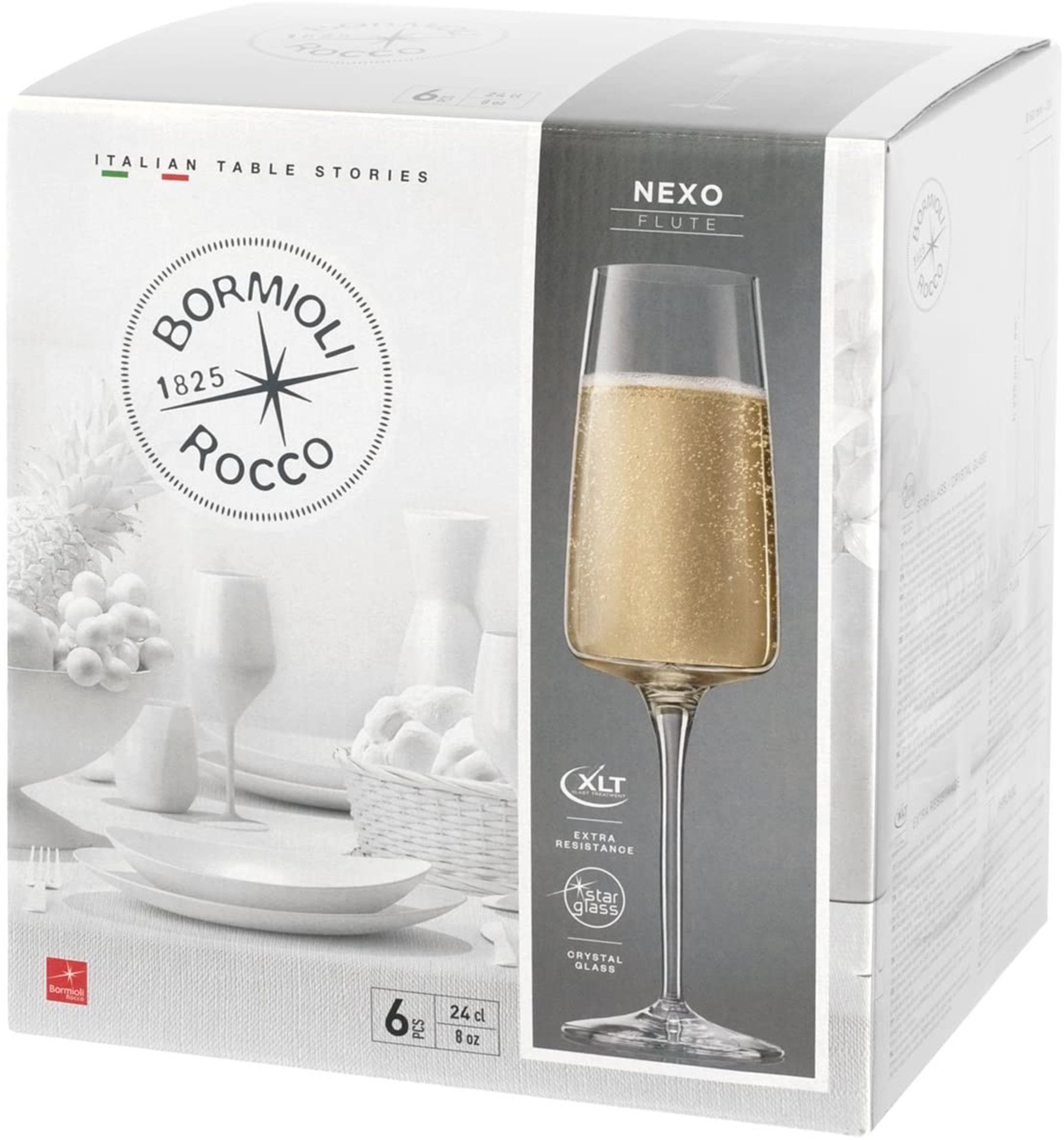 Bormioli Rocco - Nexo Set of 6 Flutes - 24 Cl