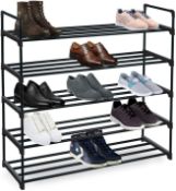 5 Tier Black Shoe Rack