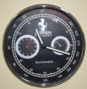 29 cm Silver body Black Dial clock( Ferrari)