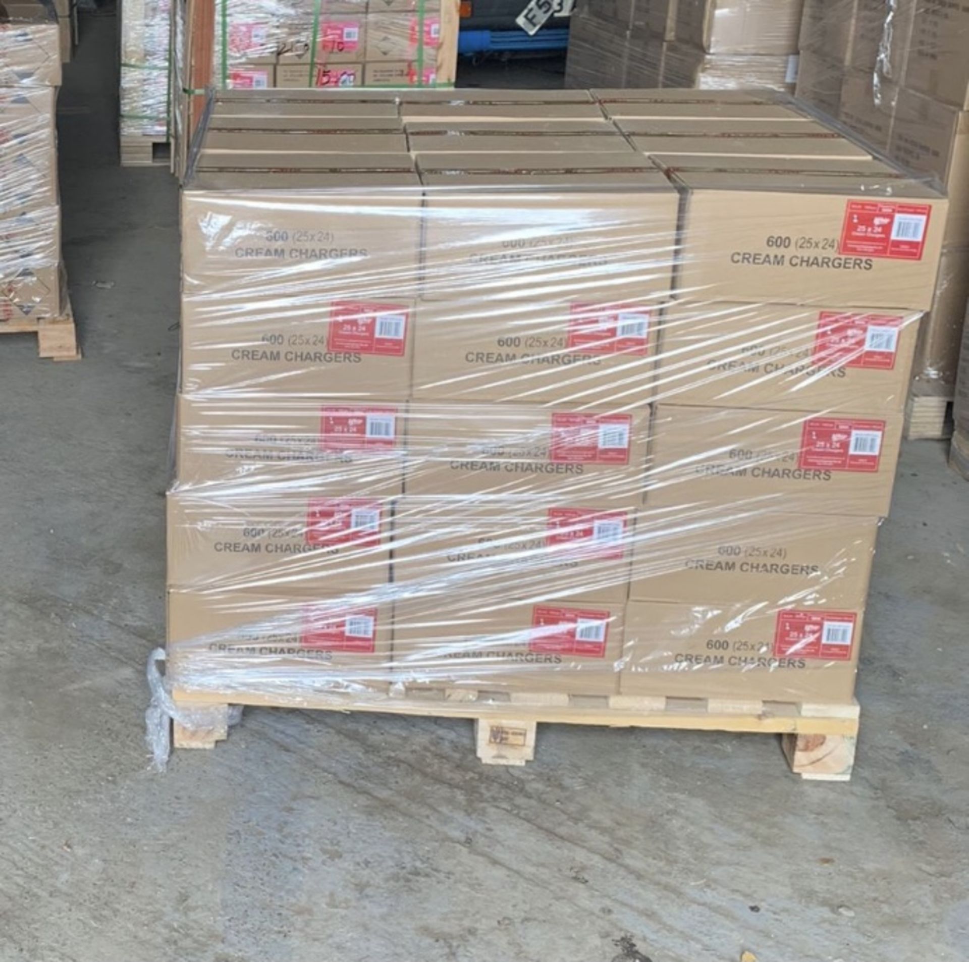 1 x Pallet of 27,000 x 8g Cream Chargers - branded 'QuickWhip' (45 x Cases of 600) - Image 3 of 3