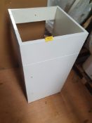 390 x 400mm Gloss White Vanity Storage Unit With Chrome Shaker Handle. Appears New Unused.