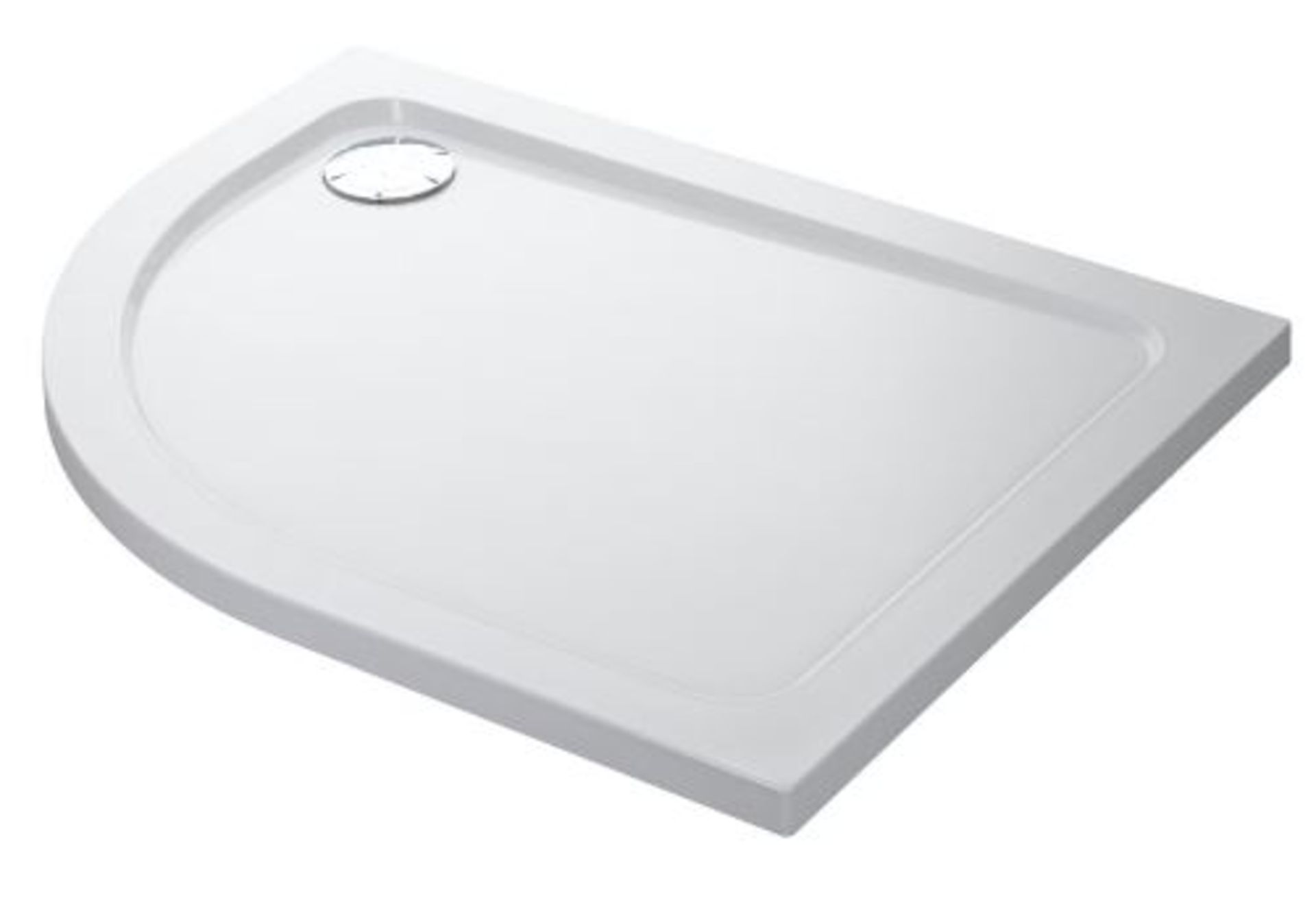 RRP £339. Mira Flight low level right handed offset quadrant shower tray 1200 x 900. Appears New, U