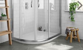 1200 x 900mm LH Quadrant Stone Shower Tray. Appears Brand New.