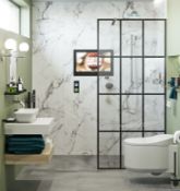 3 x Multipanel, High Quality Solid Marine Ply Wet Wall Panels. 2 x Calcatta Marble. 1 x Cappachino.