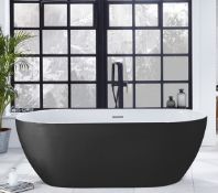 RRP £1,899. Aqua Summit 800 x 1680mm Graphite Black Freestanding Bath. Ex Trade Show Display Bath.