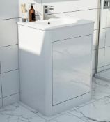 RRP £503. Carter Ice White 600mm Floor Standing Vanity Unit. 245366. Appears Box Outer Torn