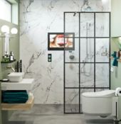 RRP £550. 2 x Multipanel 2400 x 1200mm Calcatta Marble Wet Room Panel. Solid Marine Ply & Acrylic C