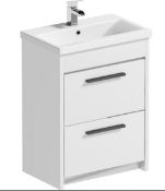 Clarity 600mm White Floorstanding Vanity Unit.