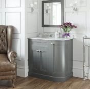 RRP £1,235 (with basin). The Bath Co. Chartham slate matt grey right handed floorstanding vanity un