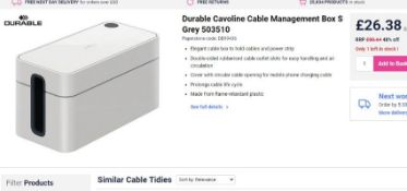 20 x Durable Cavoline Cable Management Box S Grey 503510