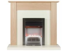 Beldray Earlesworth 2kW Electric Fire Suite - Oak & Ivory (FIRE SUITE ONLY). RRP £200 - GRADE U
