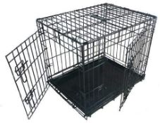 Ellie-Bo Dog Puppy Cage Medium 30 inch Black Folding. RRP £49.99 - GRADE U