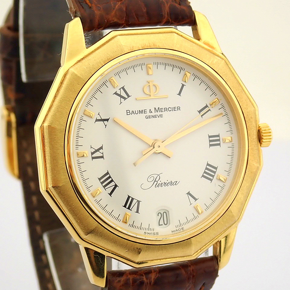 Baume & Mercier / Riviera 18K - Gentlmen's Yellow gold Wrist Watch - Image 9 of 14