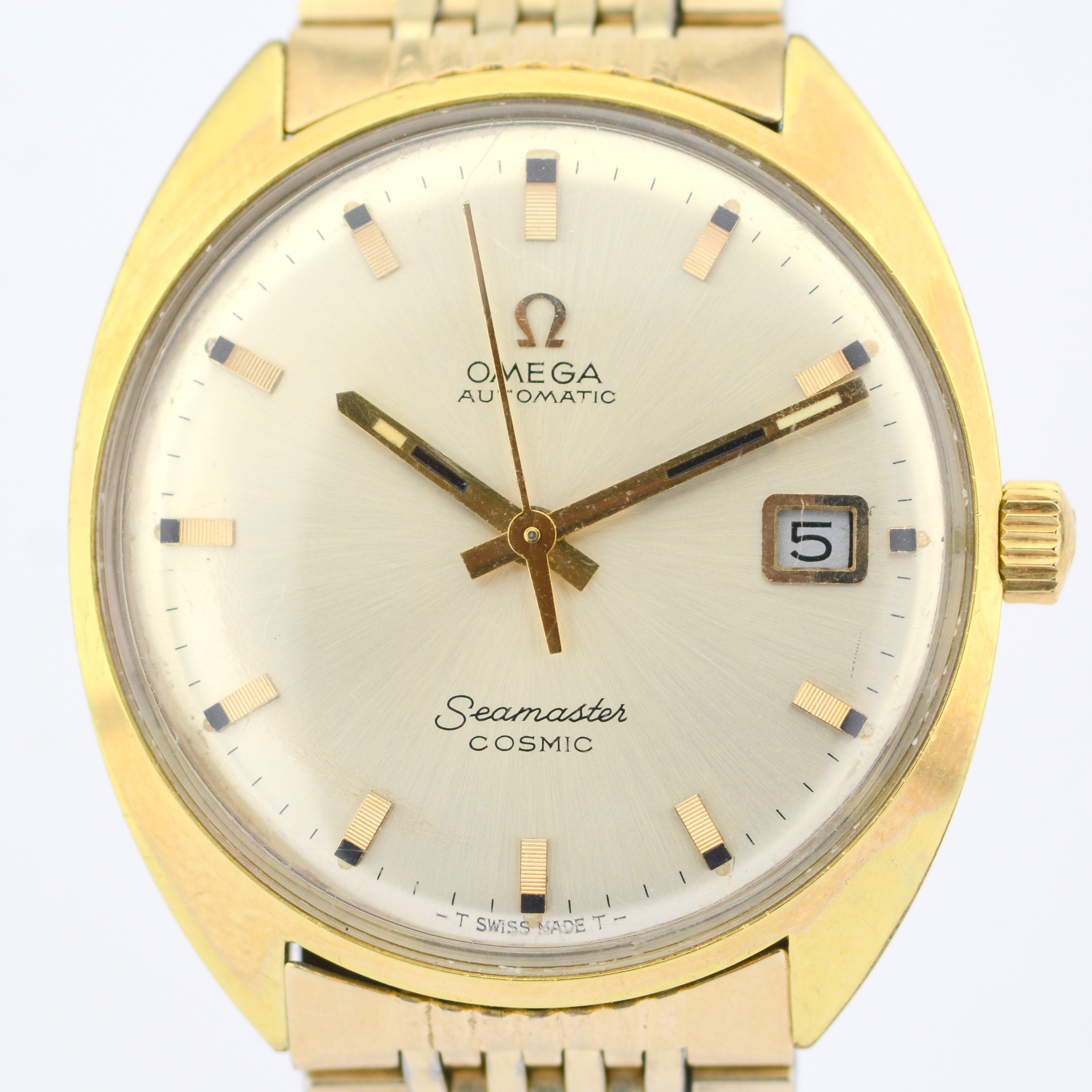 Omega / Seamaster Cosmic Date - Gentlmen's Gold/Steel Wrist Watch