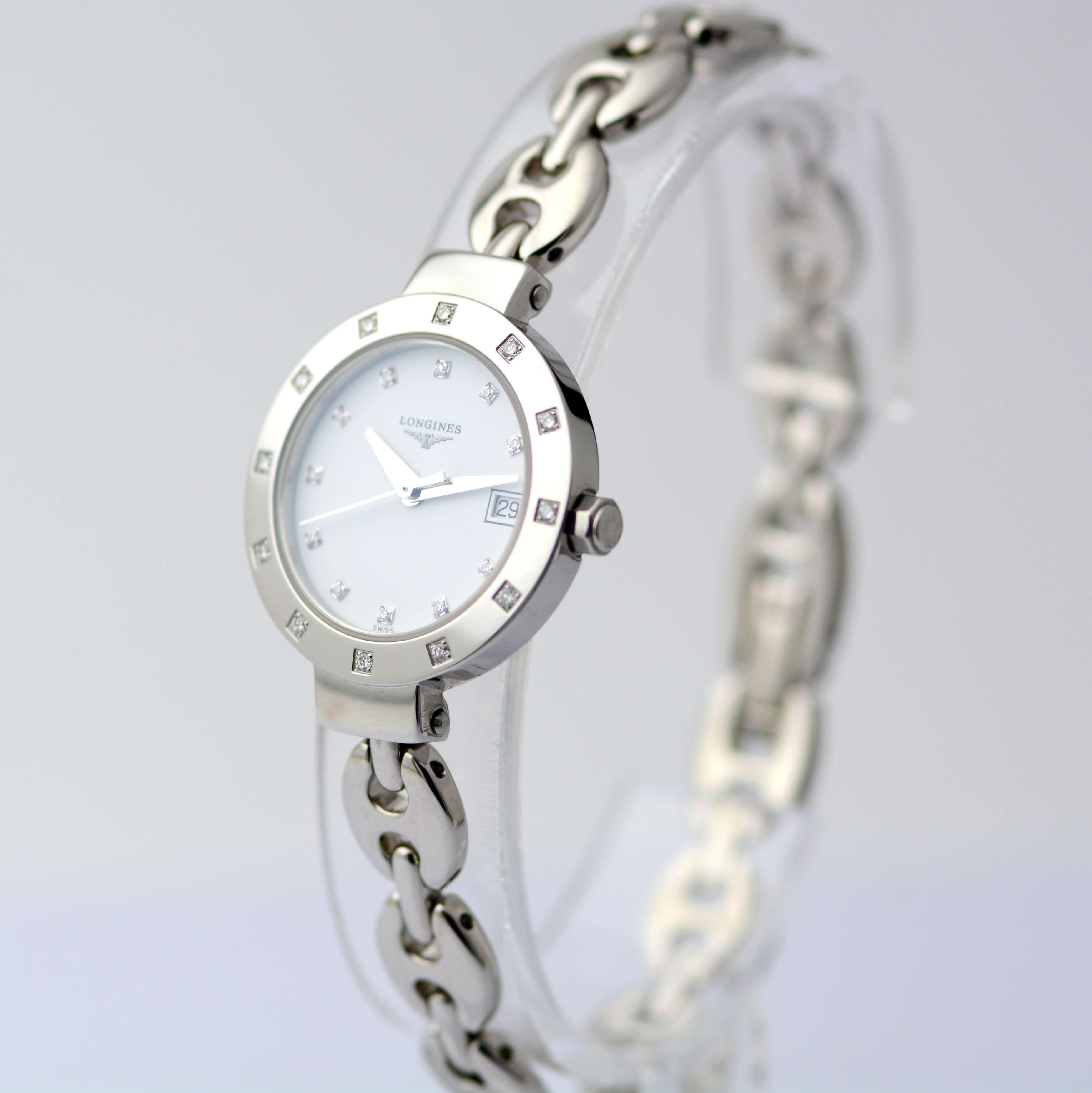 Longines / L5.175 Diamond Case / Dial UNWORN - Date - Lady's Steel Wrist Watch - Image 3 of 7